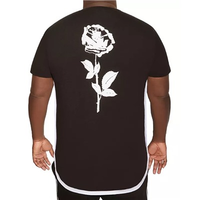 Mvp Collections By Mo Vaughn Productions MVP Collections Big and Tall Rose Screen Hi-Lo Tee