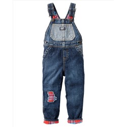 Flannel-Lined Rip-&-Repair Denim Overalls
