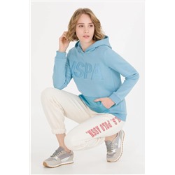 Kadın Mavi Kapüşonlu Sweatshirt