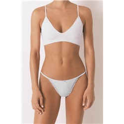 Tanga microfibrafibra tira encaje lila