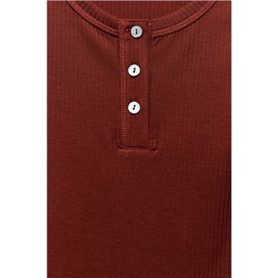 RIBBED T-SHIRT WITH BUTTONS
