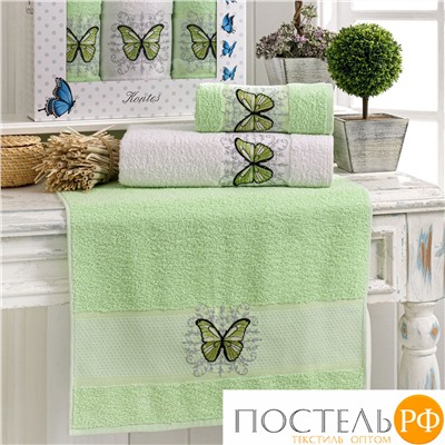 11634 Комп. Пол. MERZUKA махр. в короб. (50x90/2)(70х140/1) 3 шт. KONTES фисташковый