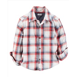 Plaid Button-Front Shirt