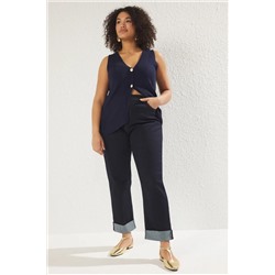Trendyol Curve Koyu Mavi Yüksek Esnek Skinny Jeans TBBSS25CJ00001