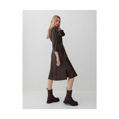 Hemdblusenkleid aus Lederimitat