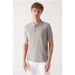 Avva Erkek Taş %100 Pamuk Serin Tutan Standart Fit Normal Kesim Polo Yaka T-shirt E001004