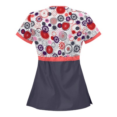 UA Signature Circle White Mock Wrap Scrub Top