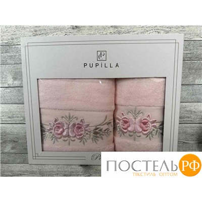 T0165/SM016 Набор полотенец Pupilla EVA хлопок (2 шт) (50*90,70*140) цветы на ветке розовый