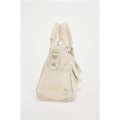 DISTRESSED FABRIC CITY BAG