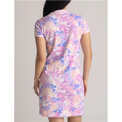WATER FLORAL PRINTED POLO DRESS