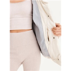 Faux Leather Puffer Jacket