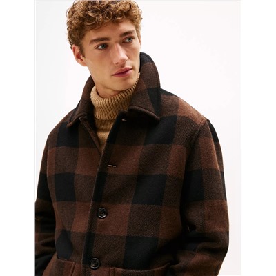 Wool Blend Check Chore Jacket
