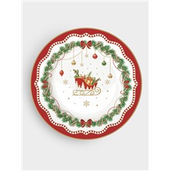 Тарелка десертная, 19 см, 4 шт, фарфор P, белая, Микс, Magie de Noel