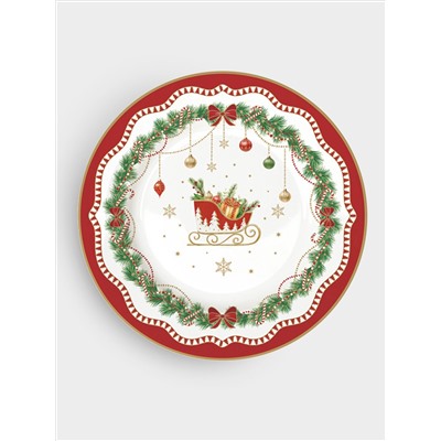 Тарелка десертная, 19 см, 4 шт, фарфор P, белая, Микс, Magie de Noel
