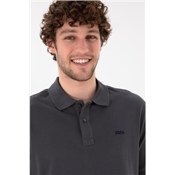 Erkek Regular Fit Polo Yaka Antrasit Basic Tişört