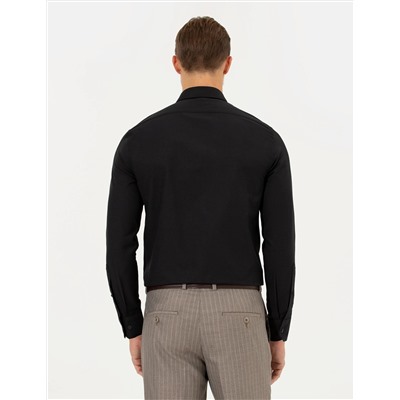 Siyah Slim Fit Oxford Gömlek
