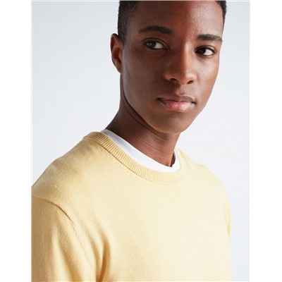 Knitted Jumper, Men, Light Yellow