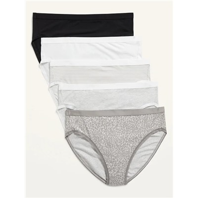 High-Waisted Supima® Cotton Bikini Underwear 5-Pack for Women