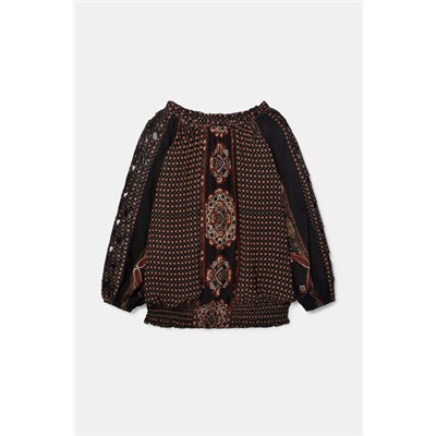 Blusa loose cuello barco