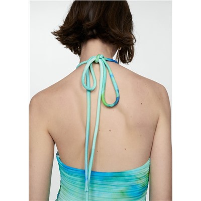 Vestido halter estampado