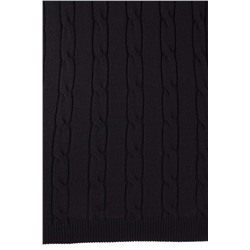 Lacivert Polo Yaka Saç Örgülü İnce Triko Bluz TBBAW26AF00005
