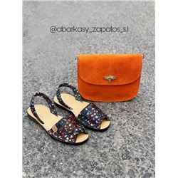 AB.Zapatos · 320-95 · azul+AB.Z PELLE Abeja 23 (360) naranja