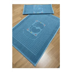 AYHANHOME, %100 Pamuk Ayak Havlusu 2'li 50x70 Cm Ayak Çizgili Paspas
