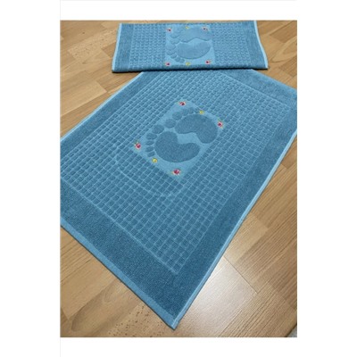 AYHANHOME, %100 Pamuk Ayak Havlusu 2'li 50x70 Cm Ayak Çizgili Paspas