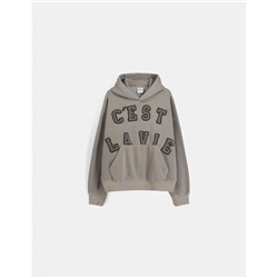 Boxy fit hoodie with patches