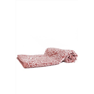 Taka Fabrics Karışık Desenli Wave % 100 Pamuk Banyo Havlusu ölçü 70x140 cm, Pembe-Beyaz HWAVE70x140