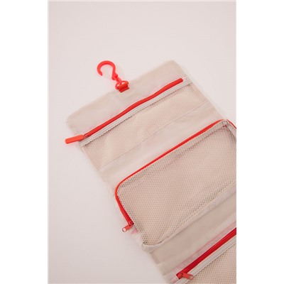 Neceser mediano nylon azul  beige
