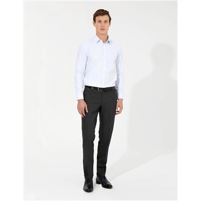 Açık Mavi Slim Fit Armürlü Gömlek