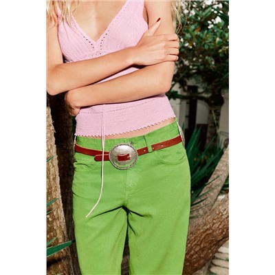 WIDE-LEG MID-RISE TROUSERS