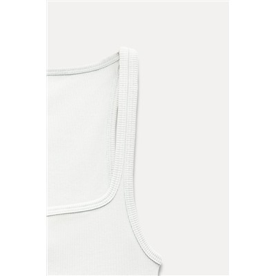 FADED-EFFECT RIB T-SHIRT