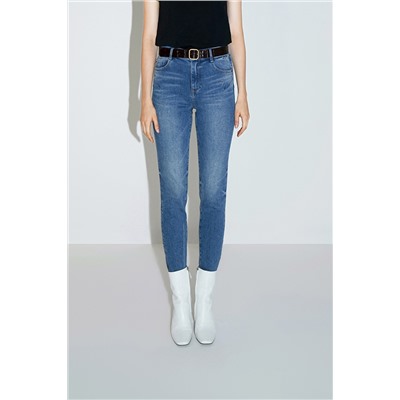 Vaquero skinny fit de tiro alto Azul