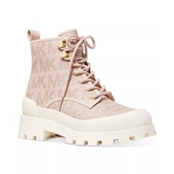 MICHAEL MICHAEL KORS Women's Payton Signature Logo Lace-Up Lug Sole Combat Booties