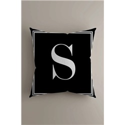 LadiesHome Harfli Kırlent Yastık Kılıfı - S Harfi - 43x43 Cm Alfabe
