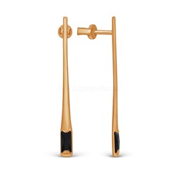 Серьги-пусеты из золочёного серебра с фианитами 925 пробы 2-195з216