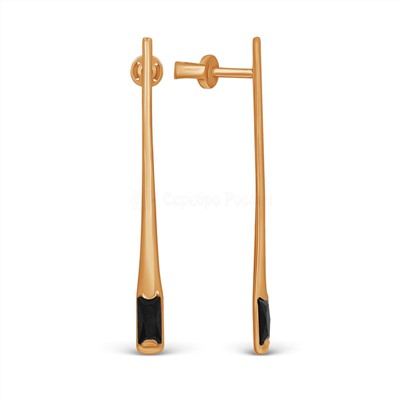 Серьги-пусеты из золочёного серебра с фианитами 925 пробы 2-195з216