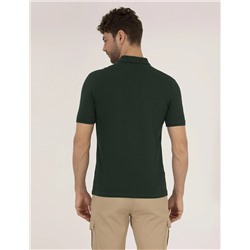 Koyu Yeşil Slim Fit Polo Yaka Basic Tişört