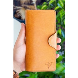 Vianel New York, Unisex Axel Crazy Deri Hardal Sarısı Portföy Cüzdan