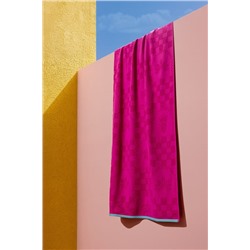 Tarpoue %100 Pamuk Plaj Havlusu - Fuşya - 70x150 cm