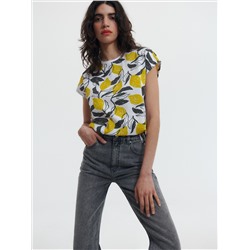 Bedrucktes T-Shirt im Kimono-Stil