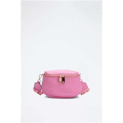 Bandolera de piel Phoebe Rosa