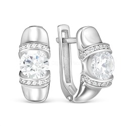 Кольцо из серебра с фианитами родированное 925 пробы 111-10-15р