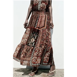 METALLIC THREAD PRINTED DRESS