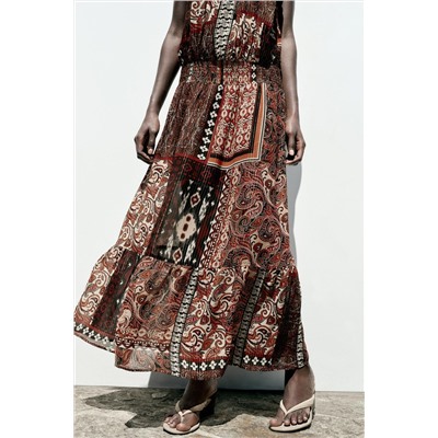 METALLIC THREAD PRINTED DRESS