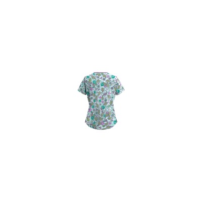 UA Perfect Paisley Pepperminty Print Scrub Top