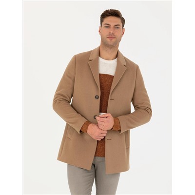 Camel Ex. Slim Fit Kaşe Kaban