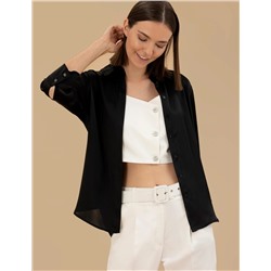 Siyah Comfort Fit Uzun Kollu Gömlek
